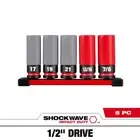 Milwaukee Lug Nut Wheel Socket Set, 5-Pc., 1/2in. Drive, Metric, Model#