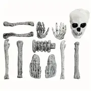 NNETM 2 Sets Skeleton Body Part Props – 12-Piece Plastic Scatter Bones