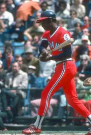 George Hendrick Cleveland Indians bats v the Baltimore Orioles at- 1974 Photo 2