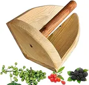 Wooden Berry Picker | Blueberry Scoop Tool | Cranberries Harvester with Integrated Basket for Lingonberries, Blackberries