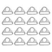 16 Pcs 1 1/2 Inch Triangle Buckles Adjuster Triangle D Rings Strap, Silver