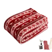 Christmas Prints Fleece Throw Soft Sofa Blanket Prints Fleece All Year Round Home Decor -Red Double Reindeer