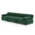 Foret 3 Seater Sofa Modular Arm Seat Tufted Velvet Lounge Couch Chaise Green