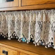 1Pc Vintage Crocheted Curtain With Tassel Living Room Partition Short Curtains