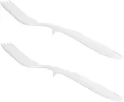 SECFOU 2pcs Silicone Serving Forks Long Handle Forks Pasta Mixing Food Picks for Boys and Girls Heatproof Cooking