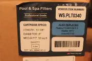 Spa Filter WS.PLT0340 REPLACES Unicel 6CH-50, REPLACES Pleatco PTL50W-SV-P-4