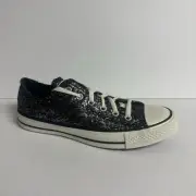 Converse Womens Lo Top Glitter Black Sneaker Size 9 M