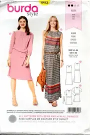 Burda Style Sewing Pattern 6413 Misses' Elastic Waist Dress Size 8-20
