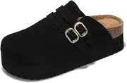 [Project Cloud] Womens Sandals Boston Clogs - Wedges & Platform Sandals Women w/Soft Lining - Wedge Sandals for Women w/Memory Foam - 2 Strap Heeled Clogs for Women (Stephi)