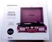 Crosley Cruiser Premium Bluetooth Record Player-CR8805A-PS Purple Velvet, READ.