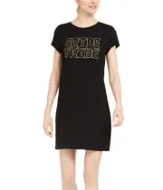Adrianna Papell Womens Bride Tribe Shirt Dress, Black, Small