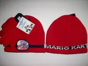 Nintendo Mario Kart Wii Boys Hat Glove 2pc Cold Weather Set OSFM Stocking New