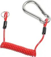 Zlirfy 4Ft Breakaway Trailer Cable,Trailer Brake Cable Spring Towing Coiled Wire,RV Stainless Steel Spring Towing Coiled Wire,Heavy Duty Steel Wire Coiled Safety Cables Strap for RV Trailer Emergency