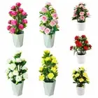 Craft Artificial Rose Bonsai Multicolor Lifelike Pot Plants