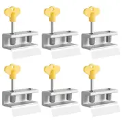 6 Pcs Security Window Lock Sliding with Key for Travel Slide Locks Safety