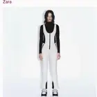 NWT Zara Recco Coverall Snowsuit White Ski Collection Full Zip Slim Sz XS