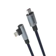 LASER Right Angle Lightning to USB-C Braided Cable 18W 1M - CB-UCLA2-276