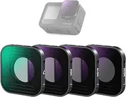 [NEEWER] PL ND Filter Compatible with GoPro Hero 13 12 11 10 9 Black, 4 Pack PL ND8 ND16 ND32 HD Multicoated Slim Neutral Density Polarizer Lens Filter Kit Action Camera Accessory, FL-GP18