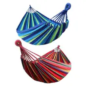 Outdoor Double Hammock Bed Swinging Camping Hanging Tree Strap Hook