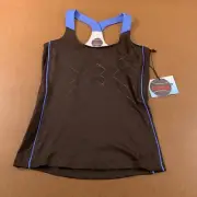 Bolle Womens Size Small Charcoal Built In Bra Racerback Athletic Tank Top NWT