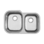32" L x 20" W 40/60 Double Bowl Rectangular Undermount Kitchen Sink with Grid