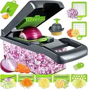 MAIPOR Vegetable Chopper, Pro Onion Chopper, Multifunctional 13 in 1 Food Chopper, Kitchen Vegetable Slicer Dicer Cutter,Veggie Chopper with 8 Blades,Carrot and Garlic Chopper with Container…, Gray