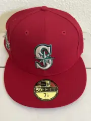Seattle Mariners-New Era Hat Club Fitted Hat-Size 7 1/2-Red 2007 ASG Patch