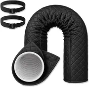 Outus 1 Pcs Portable Air Conditioner Hose Cover Wrap Insulated Air Conditioner Hose Cover Air Conditioner Duct Insulation Wrap Universal Fit 6 in Diameter Exhaust Duct Vent(Black,Edge Wrap Style)