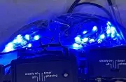 SET of 2 BETHLEHEM LIGHTS 18 Micro Blue LED Battery Op. Timer & Phasing Func NEW
