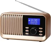 DAB Radio with Bluetooth Speaker Alarm Clock Radio Rechargeable Fm Radio Port...