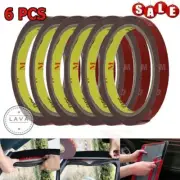 Universal Fitment 3M×10MM Double Sided Adhesive Glue Tape With Red Liner 6x Roll
