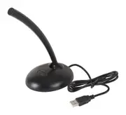 Desk Microphone Metal Goose Neck Holds Position USB Plug Adjustable 25cm Neck