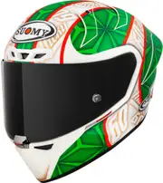 Suomy S1-XR GP Hickman Replica 2023 FIM E06 Helmet, white-red-green, Size S for Men White Red Green