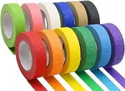 12 Rolls Colored Masking Tape 14.63 m Per Roll, Rainbow Colors Painters Tape, Colored Painters Tape, Craft Tape, Labeling Tape, Paper Tape for Bullet Journals, Party Decorations, DIY Craft