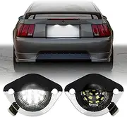 USR 99-04 New Edge License Plate Light – Plate Lamps (Left + Right) Pair - Compatible with 1999-2004 Ford Mustang Pony Stang All Models Such as Base, GT, Convertible, Cobra (LED WHITE 6000K UPGRADE)