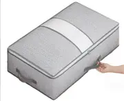 083 2Pcs Underbed Storage Bag Quilt Storage Bag Clothes Sorting Storage Bag