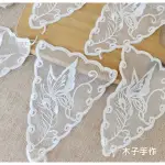 ✨木子手作✨A041《蕾絲布貼》白色刺繡手縫蕾絲布貼手作材料拼布/DIY輔料