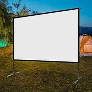 ASSYA 4:3 Multifunctional HD Portable Movie Display, Projector Screen with Bracket, Suitable for Camping, Backyard Parties, Weddings, Speeches,72 inches