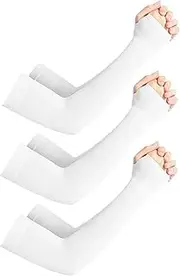 UV Protection Cooling Arm Sleeves Slimming Compression Arm Slimming Shaper Wrap Short Sleeves (White)