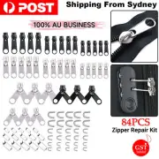 84/194PCS Zipper Replacement Head Zipper Repair Kit Fix Zip Slider Set Zipper