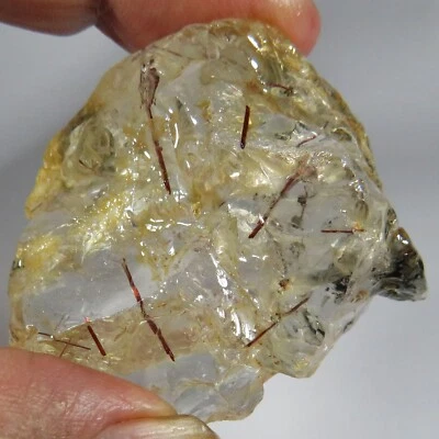 254.5 cts RUTILATED QUARTZ CABBING ROUGH, LAPIDARY