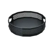 Storage Tray Space Saving Multi-purpose Solid Color Honeycomb Pattern Spice Jar Organizer Home Organization-Black