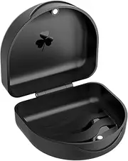 (2 Pack) Retainer Case,Solid Orthodontic Retainer Case-Black