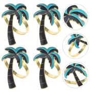 4 Pcs Summer Table Trees Coconut Napkin Rings Fashion Beautiful Holders