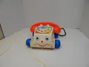 Vintage 1961 Fisher Price Chatter Phone #747 Telephone Pull Toy with Moving Eyes