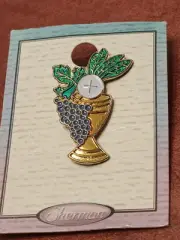 Sherman Light of Christ Chalice First Communion Lapel Pin Souvenir