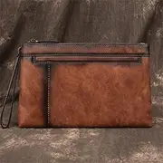 [TATSEN] Retro Style Envelope Bag Handbag Men's Hand Grasping Business Large-Capacity Men's Clutch Bag (Color : C, Size : 27 * 18 * 2m)