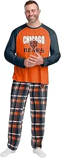 FOCO NFL Chicago Bears Men's Pajama Shirt and Pants Lounge Set