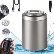 Sopami Shaver, Sopami Mini Electric Shave, Electric Razor For Men Pocket Size Mini Portable, Pocket Size Washable Electric Razor, Usb Rechargeable Waterproof Electric Razor For Car, Travel (Silver)