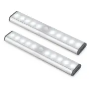Wireless Motion Sensor Cabinet Lights 10-LED USB Rechargeable Closet Lights L...